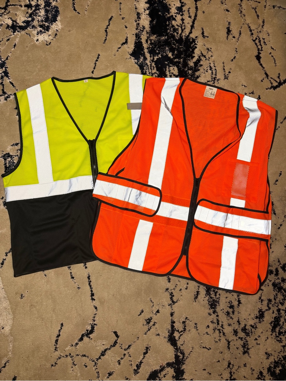 High-Visibility Safety Vests - Lime Green & Orange Sz L-XL New